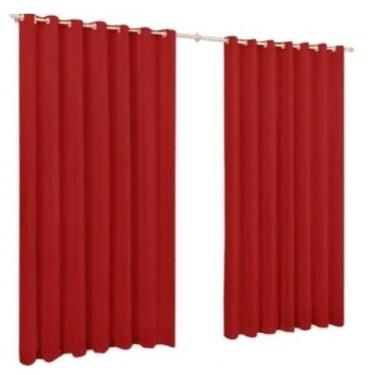 Imagem de Cortina roma 200x140 sala quarto escritório decoração parede vermelho 