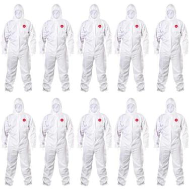 Imagem de Kit 10 Macacão De Segurança Químico Tipo 6 Pintura Descartável Imperme