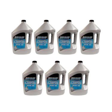 Imagem de Óleo Quicksilver 25w40 4t Mercruiser Gas Galão 4 Litros Kit Com 7 Litr