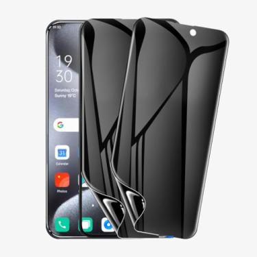 Imagem de 2 Película Protetor Tela Cerâmica Fosca Privacidade Anti Espião Spy Não Quebra Para iPhone (iPhone 15 Pro)