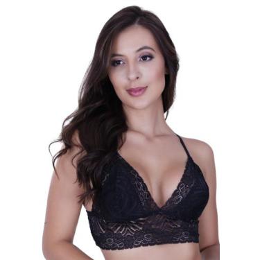 Imagem de Sutiã sem Bojo sem Aro Renda Cropped Alça Fina -c1 SUTIÃ ISIS - Bella 