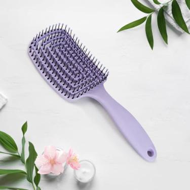 Imagem de Escova de cabelo, escova ventilada para secagem mais rápida, escova desembaraçadora, escova de cabelo para cabelos lisos e cacheados secos molhados (roxo)
