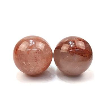 Imagem de ASPROD Belo cristal natural cristais quartzo fogo quartzo esfera pedra reiki bola sala casa aquário decoração pedras preciosas primárias e minerais (tamanho: 7-7,5 cm)