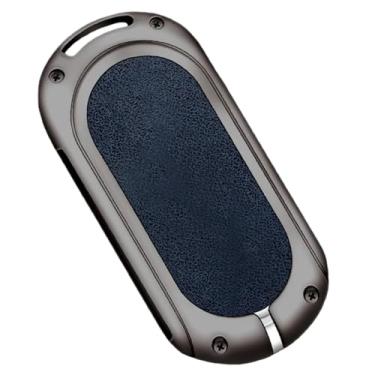 Imagem de Capa de couro para chave de metal de carro compatível com Benz S GLC EQE EQS classe chaveiro acessórios de proteção interna(Gray-Blue)