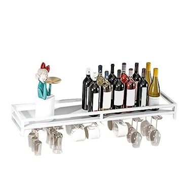 Imagem de Suporte para copos de vinho, suporte de parede para copos de vinho, suporte de garrafa de economia de espaço, para cozinha, adega, prateleira de exibição de vinho vintage