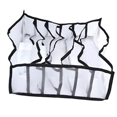 Imagem de KIMISS Caixa de Armazenamento de Sutiãs de Malha - Divisor de Gaveta Dobrável para Roupas íntimas, Calcinhas, Meias e Muito Mais - Organizador Multiuso para Guarda-roupa Arrumado (6 slots)