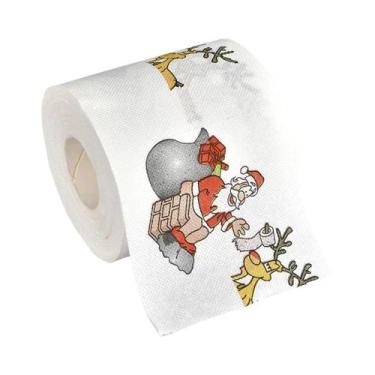 Imagem de Papel Higiênico Com Padrão Colorido De Natal Para Decoração Doméstica 