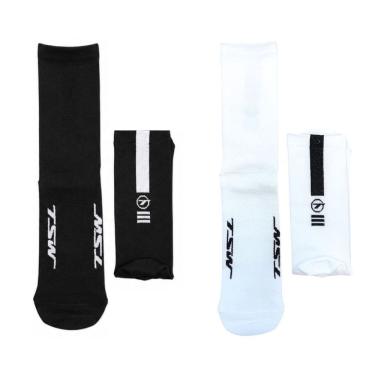 Imagem de Par de Meias Ciclista Treino Passeio Socks 39/43 Cano Alto Antibacterial 10A Tsw
