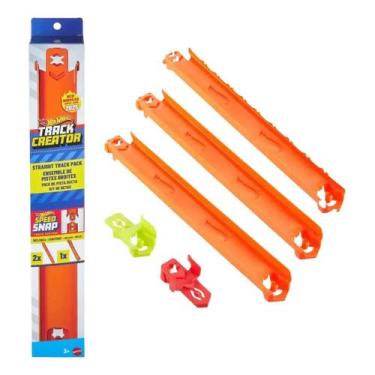 Imagem de Pista Hot Wheels Track Creator Kit 3 Retas + 2 Adaptador - Mattel