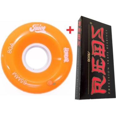 Imagem de Roda Hondar Juice 65mm 80A + Rolamento Red Bones