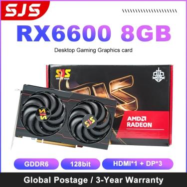 Imagem de SJS-RX 6600 8GB Placa gráfica  GPU GDDR6  128Bit  1750-2044 MHZ  3DP  1  HDMI  Suporte para placa