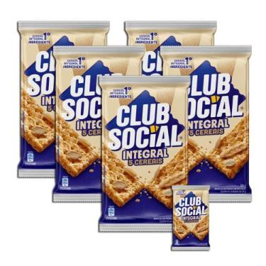 Imagem de Kit 5 Biscoito Salgado Club Social Integral Com 6 Unidades
