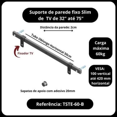 Imagem de Suporte Fixo Para TV de 32" a 75" - SLIM - Avatron Suportes