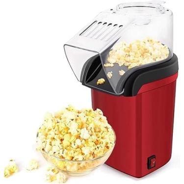 Imagem de Pipoqueira Elétrica Premium Sem Óleo com Tecnologia de Ar Quente Máquina de Pipoca Rápida e Saudável (Vermelho)