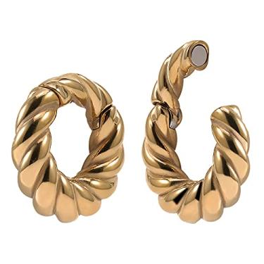 Imagem de PUNKYOUTH Gancho de orelha magnético Pesos para alargadores de orelha esticados 0 g (8 mm) de aço inoxidável para mulheres, alargadores, túnel piercing kit