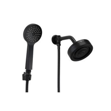 Imagem de Ducha AutoLimpante Preto Fosco em ABS com Ducha Manual com Trava - AMG