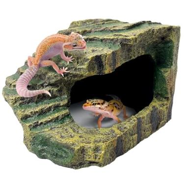Imagem de kathson Plataforma de arrepiar tartaruga, sapos, caverna, esconderijo, resina, aquário, ornamento, rampa, decoração para salamandros, anfíbios, newts descansando