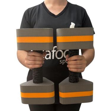 Imagem de Par de Halteres Hidroginástica Em EVA 3 à 4 Kg DF4013-CZ Cinza e Laran