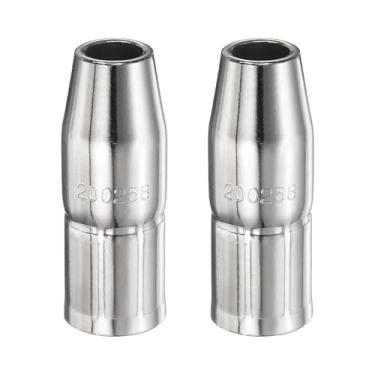 Imagem de HARFINGTON 2 peças de bocal de solda a gás orifício de 1,3 cm 200258 bocais de pistola de solda a gás cobre níquel acessório de pistola de solda para pistolas de solda M25/M250/M40 Mig