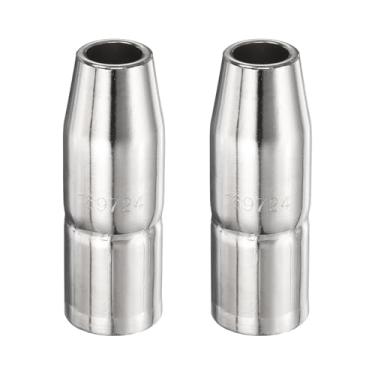 Imagem de HARFINGTON 2 peças de bocal de soldagem a gás 1,25 cm orifício 169724 bicos de pistola de solda a gás cobre níquel acessório de pistola de solda para pistolas de solda M25/M250/M40 Mig