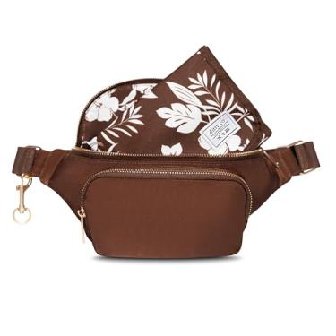 Imagem de Ditty Co. Bolsa de fraldas pequena – trocador portátil – bolsas transversais para mulheres – porta-lenços umedecidos – Essenciais de viagem para bebês (marrom chocolate), Marrom, Portátil