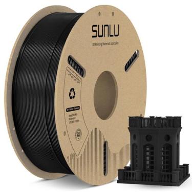 Imagem de Filamento de impressora 3D SUNLU PETG 1,75 mm  0,02 mm 1 KG (preto)