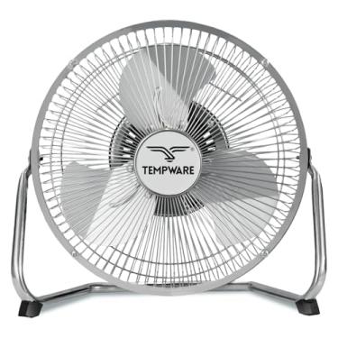 Imagem de TEMPWARE Ventilador De Chão 9", Portátil Metal 3 Velocidades Com Inclinação Ajustável, Berço Pequeno E Silencioso Para Casa, Escritório Quarto