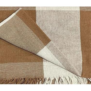 Imagem de Manta Grande Para Sofa 2,50x1,80 Tecido Grosso Gigante Coberta Luxuoso Retrátil(Manta Branco Com Caramelo)
