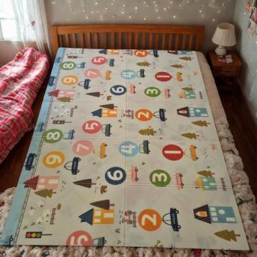 Imagem de Tapete Tatame Infantil Dobrável Dupla Face 2x1,5m Antiderrapante Engat