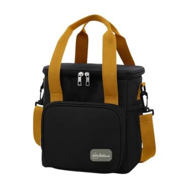 Imagem de Bolsa Térmica Grande Marmita Para Trabalho Viagens Academia Lancheira Térmica Com Alça Marmiteira (Preta)