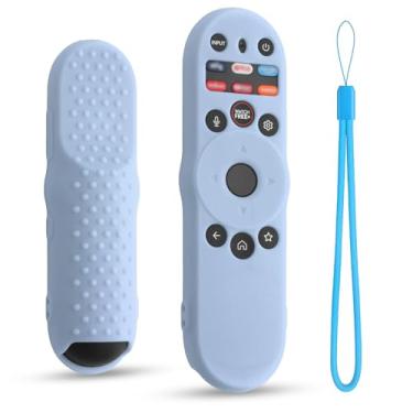 Imagem de DUOLAXMENG Capa para controle remoto Vizio XRT270 2023 Smart TV, capa protetora de silicone para controle remoto XRT270, à prova de choque, brilha em verde escuro (azul brilhante)