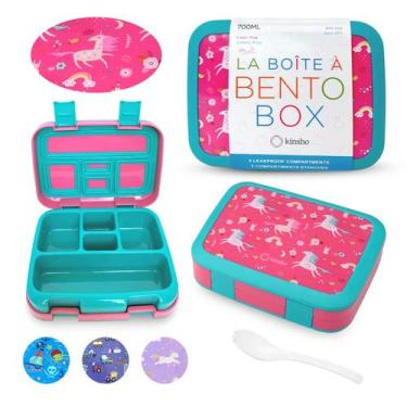 Imagem de Lancheira Bento kinsho Unicorn para meninas 700 ml com bandeja