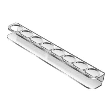 Imagem de oshhni Suporte para frascos para freezer Suporte para garrafas pequenas Inclui folhas adesivas Prateleira de armazenamento compacta Organizador de