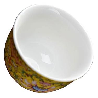 Imagem de Xícara de chá tradicional Kongfu xícara de chá de cerâmica esmaltada pequena xícara de chá de porcelana xícara de chá tradicional xícara de chá kongfu recipiente de chá sem alça copos vintage xícara