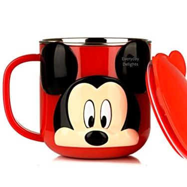 Imagem de Everyday Delights Copo 3D Mickey Red durável de aço inoxidável isolado com tampa, 250 ml