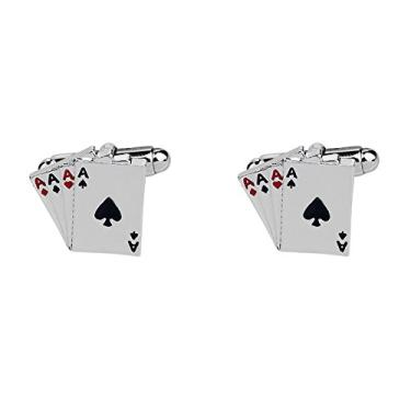 Imagem de Abotoaduras com design de pôquer, joias de baralho exclusivas, abotoaduras, presente formal elegante