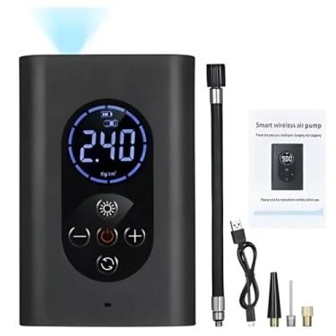 Imagem de Mini Compressor de Ar Portátil 150PSI – Inflador Inteligente com Bateria Recarregável e Luz LED