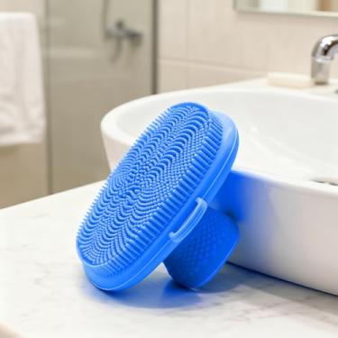 Imagem de Escova de limpeza facial, esfregão de massagem macio, almofada de limpeza facial à prova d'água portátil com laço para pendurar para cuidados diários com a pele