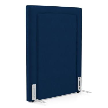 Imagem de Cabeceira Cama Box Solteiro Alba 90cm Com Frame Veludo Azul Marinho - Abmaza