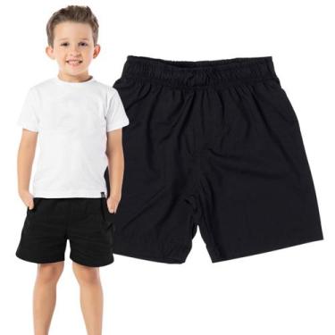Imagem de Bermuda Infantil Menino Escolar Lisa Uniforme Básico Tactel - Vrasalon
