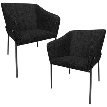 Imagem de Kit 2 Cadeiras Para Sala De Jantar Estar Living Olívia L02 Linho - Lyam Decor