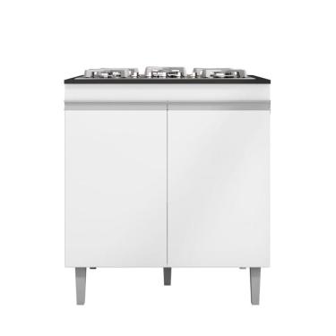 Imagem de Balcão Armário De Cozinha Multiuso Para Cooktop Com Tampo 4 Ou 5 Bocas Andréia Branco- Mabe Magazine