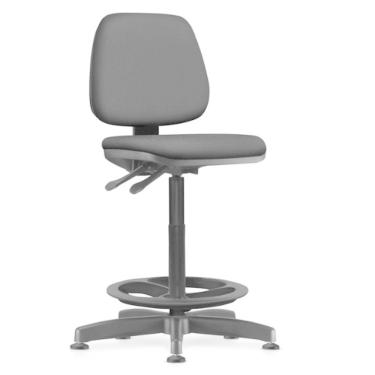 Imagem de Cadeira Caixa Alta Giratória Estofada Work F02 Crepe Preto - Lyam Decor