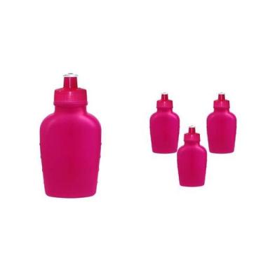 Imagem de Kit 4 Cantis 500Ml Rosa Neon Plástico Premium - Bb Store