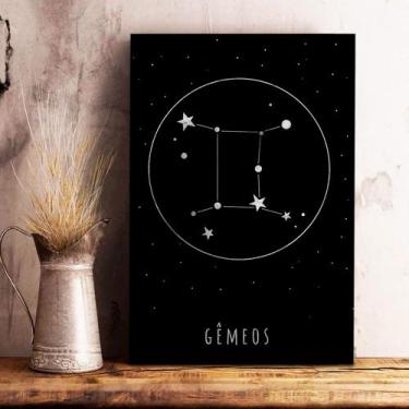 Imagem de Placa Decorativa Signos Gêmeos - TACOLADO PAPEL DE PAREDE, 15x21cm