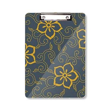 Imagem de Chinês estilo japonês Ásia, folhas, flores, prancheta, pasta, bloco de escrita, placa de apoio A4