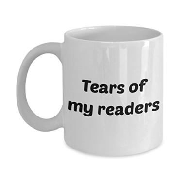 Imagem de Caneca Tears of My Readers - xícara de café engraçada de chá quente de cacau - ideia de presente de aniversário de Natal e aniversário