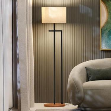 Imagem de UNIDECOR CASA Luminária Abajur de Chão Salone Decorativa em Aço Carbono Preto com Cúpula