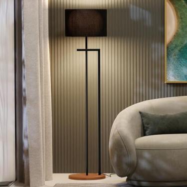 Imagem de Luminária Indústrial de Chão Salone Preto com Cúpula Preta