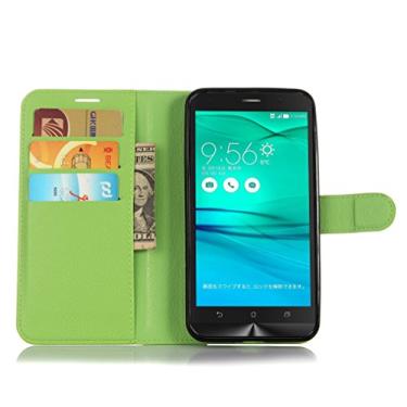Imagem de Capa ASUS Zenfone Go/ZB551KL, capa carteira flip de couro PU premium com compartimento para cartão, suporte e fecho magnético [capa interior à prova de choque de TPU] Compatível com ASUS Zenfone Go/
